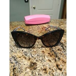 Womens Betsey Johnson Sunglasses Save The Drama Blue Brown Tortoise 55-21-140